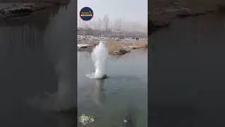 💥The Stunning Moment of Underwater Explosion in Winter.#WinterExplosion