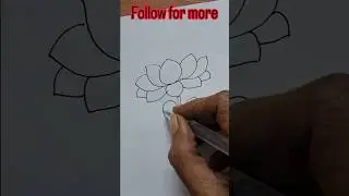 easy drawing of lotus #drawing ##howtodraw #lotusflower #easyartlover