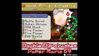 Double Dip lets you use two items. It also lets you crash two Paper Marios.