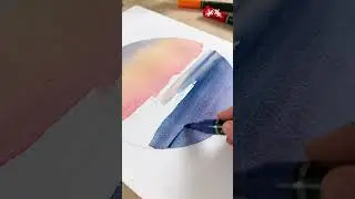 How to Paint with Albrecht D&uuml;rer Watercolor Markers 🎨 #fabercastell #shorts #art #howto #sunset