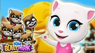 Talking Tom Blast Park: The New Blasting Adventure - Angela vs huge raccoon in the amusement park- 5