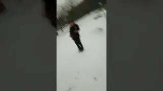 Delivery robot stuck in the snow
