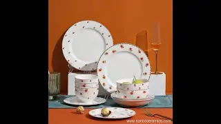 Wholesale Nordic Style Floral Decal Ceramic Dinner Set Food Grade Ceramic Dinnerware for Restaurant