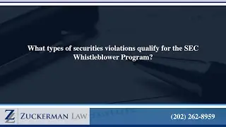 What types of securities violations qualify for the SEC Whistleblower Program?