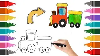 How to Draw a Cute Train Easy | Simple Train Drawing Step by Step for Kids 🚂🎨