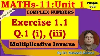 Lec-1-04 :: Maths 11 (PTBB) :: Exercise 1.1 Q.1(i) & (iii) ::  Inverse of a complex number.