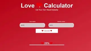 How to make love calculator in HTML5 CSS3 & JAVASCRIPT | beginner javascript tutorial