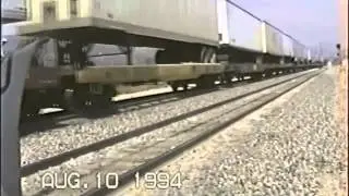 Santa Fe and Southern Pacific Train Action in Cajon Pass - Aug 1994