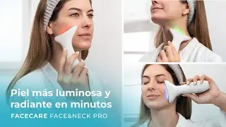 Cepillo de fototerapia facial, Cara y cuello FaceCare Face&Neck Pro con Luz LED roja, azul y verde