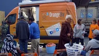Mobile laundry service for homeless helping Aucklanders with empty water tanks amid drought