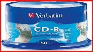 Verbatim CD-R 700MB 52X Silver Inkjet Printable - 50pk Spindle, 50-Disc (95005)