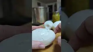 Boiled Goose Eggs #eggs #boiledeggs #goose #farmfresh #homestead #farmtotable