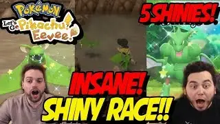 INSANE SHINY RACE! 5 SHINY POKEMON! aDrive vs Deathly in Pokemon Lets Go Pikachu and Eevee!