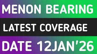 MENON BEARING SHARE LATEST NEWS 12JAN'26/MENON BEARING STOCK LATEST ANALYSIS WITH TARGET 