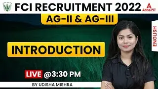 FCI Recruitment 2022 | Introduction | English by Udisha Mishra