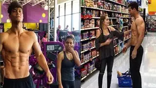 When a Bodybuilder goes shirtless in public ⚡😱public reaction