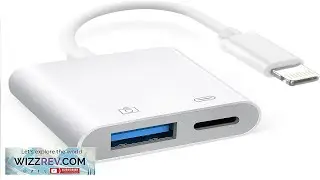 Apple MFi Certified Lightning to USB Camera Adapter with Charging Port Portable