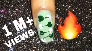 1 minute nail art 🔥 | dry marble / needle nail art V8 | Nail art tutorials by Sherry