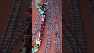 Lego train derails and crashes - Lego trains 60470, 60336, 60198 and 60197