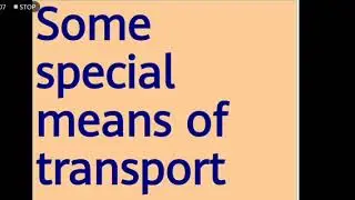 Some special means of transport