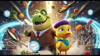 A Time-Traveling Dinosaur Learns to Cook &mdash; Causing Chaos in the Kitchen for a Cooking Competition
