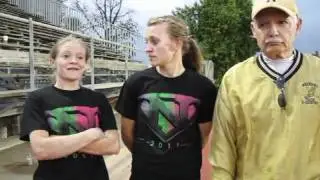 Neosho's Coach Harry Lineberry, Courtney Wood, and Jessica Jackson  2011 MSU Aldo Sebben Relays