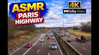 ASMR Highway Driving for sleeping relaxing (No Talking, No Music) - Paris, France