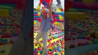 Blippi&rsquo;s Giant Ball Pit Jump!  BIGGEST JUMP EVER 🎉 #Shorts #Blippi