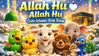 Allah Hu Allah Hu 🤍 | Cute Islamic Kids Nasheed | Animals Islamic Song | No Music