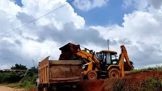 JCB loading soil in truck #jcb3dxsuper