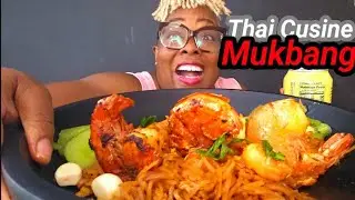 Real Shrimp Pad Thai, Oli Pop, Kiwi & Garlic Cloves Mukbang Eating Show| Mukbang Monday