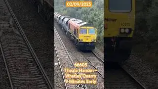 66605 passes Bonemill Lane Bridge on 6C31