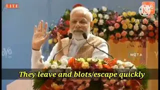 Pm Modi speech with captions/translation in English