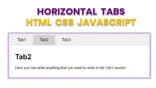 Horizontal Tabs HTML CSS JavaScript