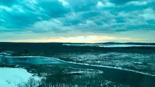 Drone flight at sunset - Long Pond, PA