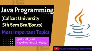 Java Programming Most Important Topics|Calicut University 5th semester Bca/Bsc.cs |Most repeated
