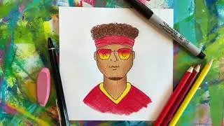 How to draw Patrick Mahomes