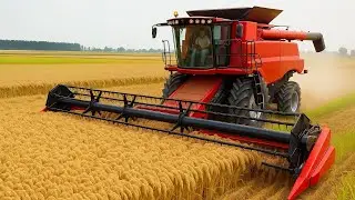 How Farmers Harvest Rye by Machine: Cultivation Technology and Processing | Farming Documentary
