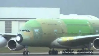 FullHD First Malaysia Airlines Airbus A380 crosswind landing in Hamburg Finkenwerder   YouTube