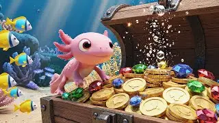 Minecraft Tiny Axolotl Lost His Treasure Chest | Nursery Rhymes for Kids Songs