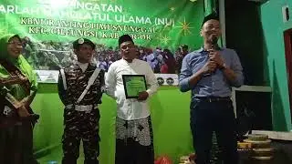 KETUA RANTING NAHDLATUL ULAMA MEMBERIKAN ARAHAN ATAU SAMBUTAN  DI ACARA HALLAH NU KE 100 THN  