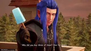 KINGDOM HEARTS Ⅲ - Lea & Isa/Saix and Maleficent & Pete chat (Twilight Town)