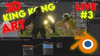 Creating king kong  cinematic in blender #live #3danimationtutorial