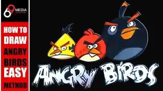How To Draw The Angry Birds Step By Step | Time Lapse | 69MEDIA ACADEMY | APSARA | SHIVADASAN