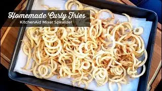 How to Make Curly Fries ~ KitchenAid Stand Mixer Spiralizer Attachment ~ Amy Learns to Cook