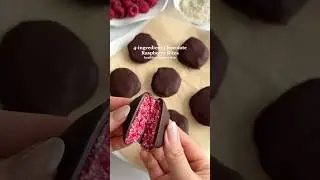 Healthier Dessert Idea: 4-ingredient Chocolate Raspberry Bites🩷 #easyrecipes #healthydessert