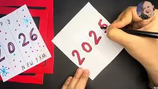 Easy  card for new year 2026// Beautiful Handmade 3D New YearCard 2026| Easy Paper Craft forNew Year