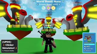 Chilling with my Newest CRAFTED RAINBOW COOLING TOWER in Clicker Simulator (Roblox) UPDATE 6!