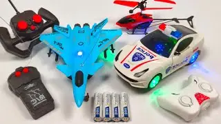 Radio Control Airplane A38O and Remote Control Racing Rc Car Unboxing, Police Car, aeroplane, airbus
