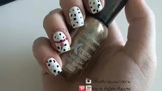 Dalmatian Nail Art Design.